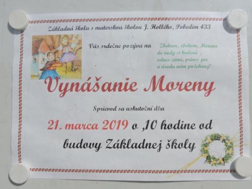 Vyn&aacute;&scaron;anie Moreny 21.3.2019